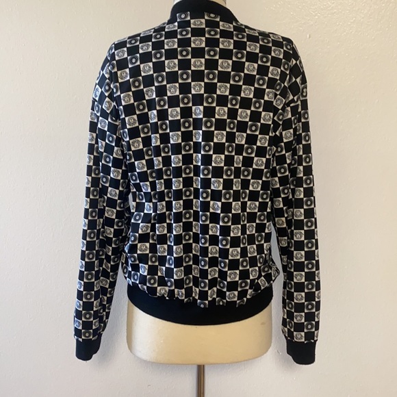 Versace Intensive Black White Medusa Print Fabric Jacket. M - Picture 4 of 6